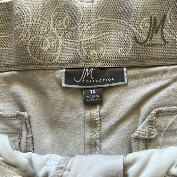 JM Collection White Chino Pants Cropped Cotton Twill - Picture 2 of 5